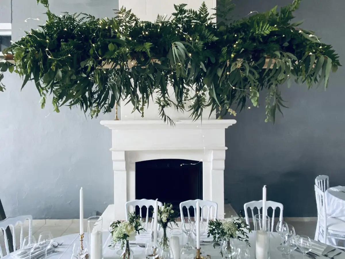 Un mariage Champêtre Blanc et Vert au Château de la Gataudière